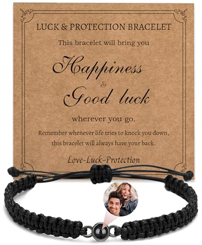 Easycosy Regalos Dia del la Madre, Personalizado Pulsera con Foto Dentro, Pulseras Personalizadas con Proyección de Imagen para Mamá, Papá, Pareja, Amigo, Novio