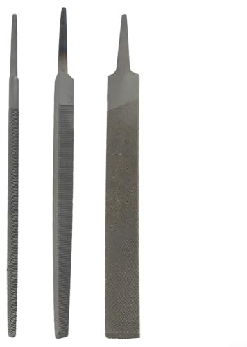 Lot de 3 limes en acier avec limes plates, rondes et triangulaires pour le travail des métaux de précision