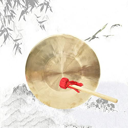 trummor och gonggonger， Gong 23 cm handgjort bleckblåsinstrument med trumstock kinesisk slagverksinstrument lämpligt for speluppträdande minigong(21cm)