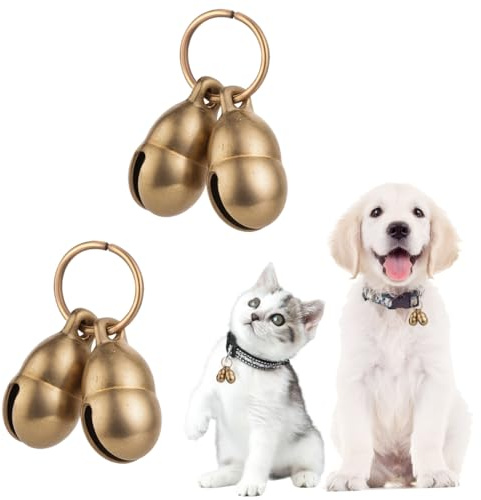 EJRUP 2 Set Campanellino Extra Rumorosi per Cani Gatti,Campanell Cani,Campanellini Sonagli piccoli,Campanelle per Animali,Campanelli per Animali,Ciondoli in Ottone Resistente(B, 17mm)