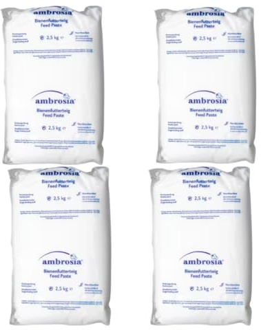 Ambrosia Bee Fondant 10kg - 4 x 2.5kg Packs – Premium Winter Bee Feed & Emergency Food for Honey Bees – Ready-to-Use Beekeeping Fondant – Beekeeping Supplies UK Ltd + MBK