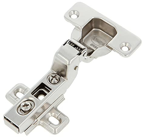 Amig - Pack de 2 Bisagras de Cazoleta - Superacodada - Montaje de Puertas de Muebles y Armarios de Cocina - Ø35 mm - Acero Niquelado - Apertura 110° - Plateado
