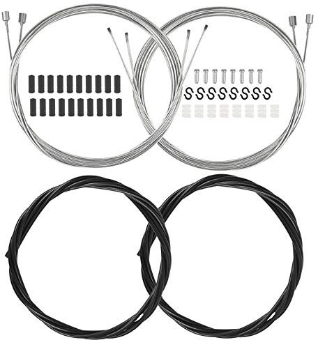 CHALA 50TLG Fahrrad Schaltzug Set Fahrradteile Bremszug Bautenzug Seilzug Bremsseil Bowdenzug Innenzug mit Außenhülle Endhülse Bremskabel Endkappe für Rennrad MTB Citybike
