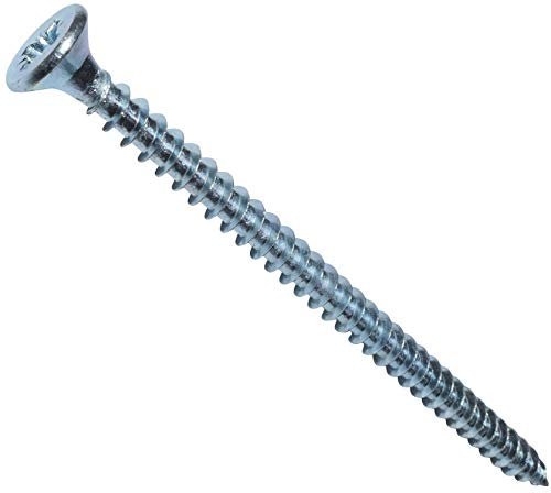 AERZETIX - Lot de 100 - Vis à Bois - Ø3.5x60mm - en Acier Zingué Métal - Tête Fraisée - à Empreinte Cruciforme Pozidriv - Couleur Argent - C44802