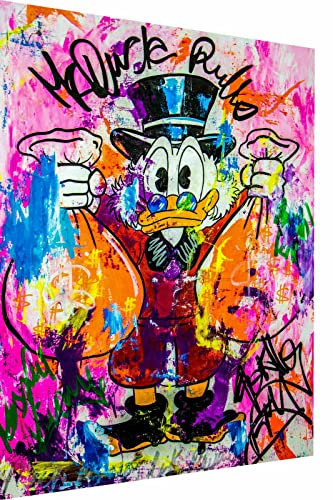 Magic Canvas Art Dagobert Duck Pop Art Leinwandbild 1- teilig Hochwertiger Kunstdruck Wandbilder – B8100, Größe: 100 x 50 cm