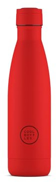 Cool Bottles - Botella de Agua de Acero Inoxidable - 500 ml - Vivid Red - 26,5 x 7 cm - Botella Térmica Hermética - Bebidas frías 36 horas y calientes 18 horas - Triple-Cool Technology - Libre de BPA