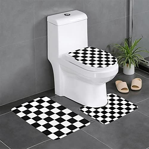 YTORA Juego de alfombrillas de baño de 3 piezas, antideslizantes, absorbentes, de secado rápido, juego de alfombras de baño para bañera, ducha y baño