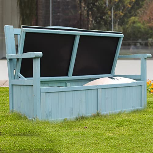 Trä Förvaringsbänk Utomhus Stor däckslåda, Trädgårdsbänk Parksits med förvaringslåda, Uteplats Loveseat soffa med extra stort förvaringsutrymme för bakgård, balkong, vid poolen, trädgård