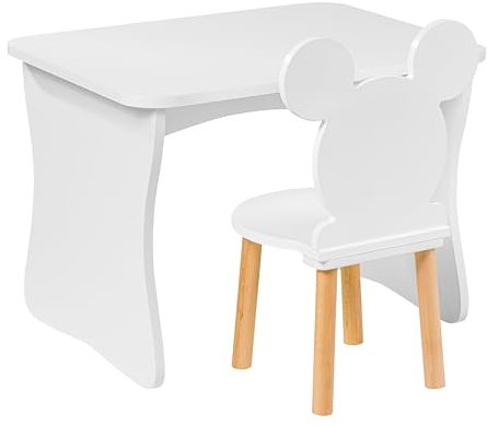 PlayPals Furniture Scrivania per bambini in legno, mobili per camera dei bambini, 70 x 52 x 49 cm, tavolo per bambini 3,4,5,6,7 anni, scrivania e sedia per bambini set scrivania