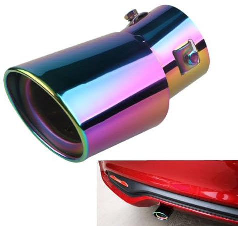 Auto Auspuff Endrohr Universal,Endrohr Auspuff Auto Auspuff Endrohr,63mm Auspuffblende Auspuff,Edelstahl Auspuff Endrohr,Auto Schalldämpfer Endrohr (Biegen,Mehrfarbige)