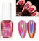 Rot Schimmer Nagellack - Schnelltrocknender Chrom Nagellack mit Holographischem Lasereffekt - 7ml / 0.24oz Holografischer Laser Nagellack für Nagelkunst und Nail Art, Ohne UV Lampe (Rot)
