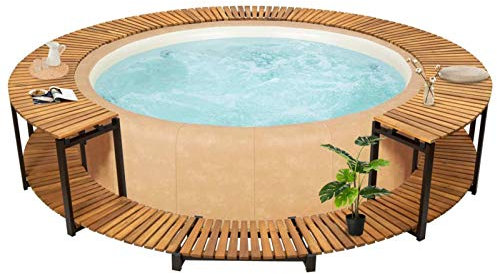 Xichuzi Borde de bañera hidromasaje Madera Maciza de Acacia 273x53 cm, Yacuzzi Exterior Hinchable Piezas De Recambi, Borde para bañera De Hidromasaje SPA