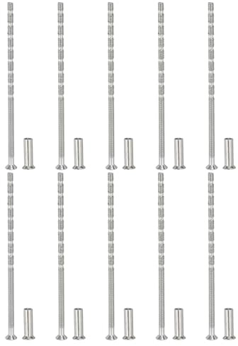 PATIKIL Viti Per Maniglie Armadio M4x100, 10 Set Viti Spezzabili Viti Per Maniglie Cassetti Viti A Croce Testa Svasata Piatta Con Ghiera Per Maniglia Porta Leva