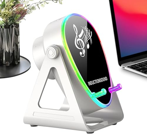 Altoparlante a induzione Rotazione di 180 gradi con amplificatore audio stereo chiaro Supporto per telefono cellulare con caricabatterie per Natale compleanno calza Stuffers Uomini Ragazze Ragazzi