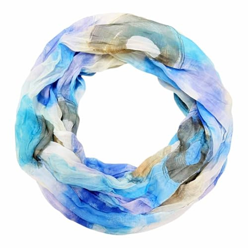 Jeamis Cercle Soie Loop Dégradé Printemps Rond Écharpe Arc en Ciel Unisexe Été Léger Echarpe Etole Dots