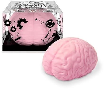 TRENDHAUS 967268 - XXL Anti-Stress Squeeze Super Brain, ca. 14 x 14 x 8,5 cm, Squishy in Gehirn-Form, Stressball für Kinder und Erwachsene