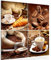 Runa Art - Bilder Küche Kaffee Wandbild auf Vlies Leinwand Esszimmer Küchenbilder 4 Teilig 80 x 80 cm Modern 504143a