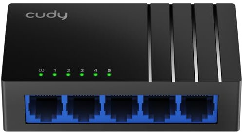 Cudy GS105D 5 Port LAN Switch Gigabit, Gigabit Switch 5-Port, 5 * 10/100/1000Mbit/s RJ45, Netzwerk Switch, LAN Verteiler, Plug & Play