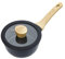 MasterChef Cazo Cocina, Cacerola Antiadherente, con Mango de Madera y Tapa, Pequeño, por Pasta, Sopa & Leche, Aluminio, Revestimiento Antirayaduras, Apta para Lavavajillas, 18cm, Negro