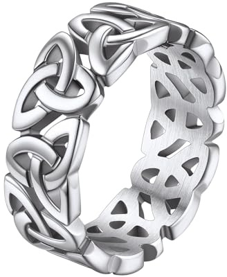 FaithHeart Celtic Knot Wedding Rings Vintage Irish Jewelry for Men Women
