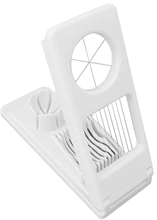Egg Slicer Cutter, 2 in 1 Small Fruit Banana Slicer Strawberry Egg Cutter Home Kitchen Bar Tool Upgraded Egg Slicer Heavy Duty Aluminium Slicer Egg Slicer for Hard Boiled