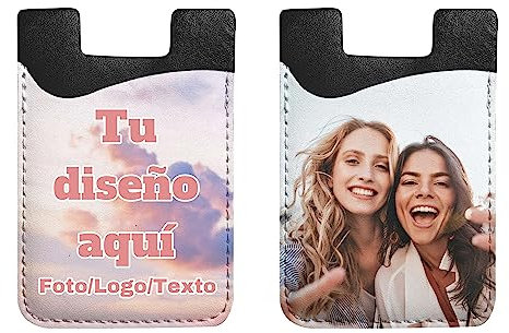 MEIERLE Porta Tarjetas Adhesivo de teléfono Personalizada con Foto, Cartera para Tarjeta Telefónica, Tarjetero para La Parte Posterior del Teléfono, Porta Tarjetas de Crédito