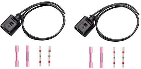 GEARMONSTER 2TLG 2-Poliger Kabelbaum Reparatursatz Stecker 1J0973702 ABS ESP Temperatursensor Ersatzteile kompatibel mit VW Tiguan Golf T4 T5 T6, Für AUDI A3 A4 A6 Q5 Q7 TT, Für SKODA, Für SEAT