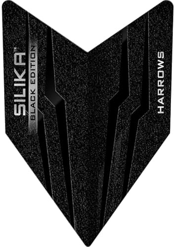 Harrows Dart Silika Black Edition Dart Flight speciallaminerat dartflight set, tillbehör för stålarts och softdart (Velos)