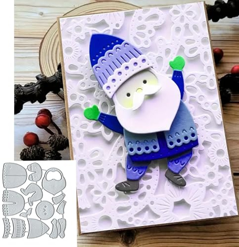 God jul snata snöflinga gratulationskort metall stansning, solros blomma blad skärning schabloner gör-det-själv scrapbooking dekorativ prägling papper scrapbooking korttillverkning