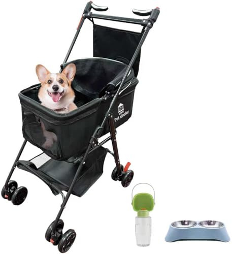 XL Extra-Large Pet Stroller, Running&Travel Pet Cart with Weather Cover, Cat&Dog Stroller for Large/Medium/Small Pets, Outdoor Pet Supplies 16.1(D) 28(W) 38.6(H)
