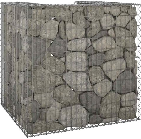 Generico Gabbione per Bidoni in Acciaio Zincato 110x100x110 cm,Argento,24.55kg,151298