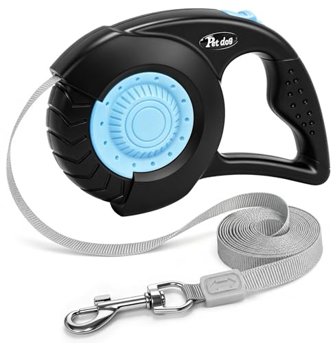 Newthinking Retractable Dog Lead 5M, Extendable Dog Lead with One Hand Lock