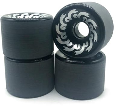 Okiyakusama 4 Piezas Ruedas Skateboard para Longboard Patineta Surfskate Elasticidad y Durabilidad Poliuretano Adecuadas para Jóvenes Adultos Recorridos, Negro