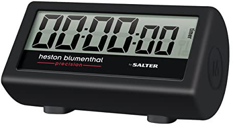 Heston Blumenthal Precision By Salter 357 HBBKXR 3 In 1 Kitchen Timer, Indoor & Outdoor BBQ Cooking Countdown, Temperature Check & Turn Reminder, Weather Resistant, 99 Minute, 59 Second Count Up/Down