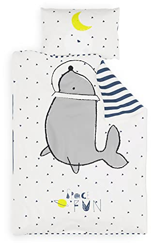 sleepwise Kids-Edition - Biancheria da letto, 2 pezzi, Öko-Tex, morbida, traspirante, non necessita di stiratura e senza pieghe, set copripiumino in microfibra spazzolata, 135x200 cm, 80x80 cm
