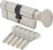 Yale Insert 2100 30/40G mm Bouton de sécurité maximale, certifié, Niveau Maximum de Protection Contre Les intrusions, Carte de sécurité, Fonction d'embrayage sécurisé, 5 clés, Satin