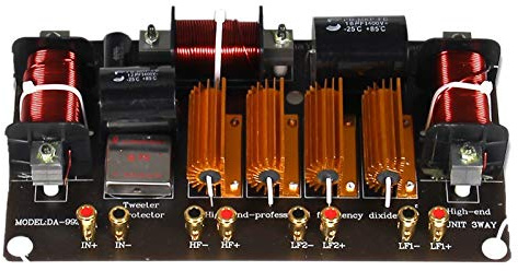 Juwaacoo 1 500 W höögtalare crossover 3-vägs hög-låg 8 ohm frekvensdelare för högtalare, crossover 1 600/2 800 Hz