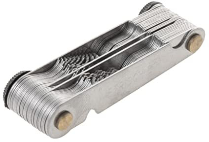 Gewindesteigungslehre für Außen- und Innengewinde, Edelstahl, handlich – 55 Whitworth & 60 metrische & US-Gewindelehre