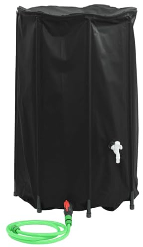 vidaXL Water Tank with Tap, Foldable Water Container, Water Storage Bladder Tank Bag for Emergency Water Delivery Irrigation, 500 L PVC