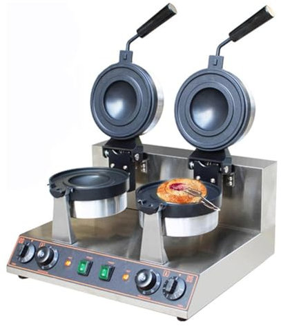 LSHFYV Commercial Burger Waffle Maker, Non-stick Electric Panini Press Burger Waffle Maker, 50-300℃ Temperature Control Double-Sided Heating 5 Minutes Timer Bubble Egg Waffles Baker Machine,B