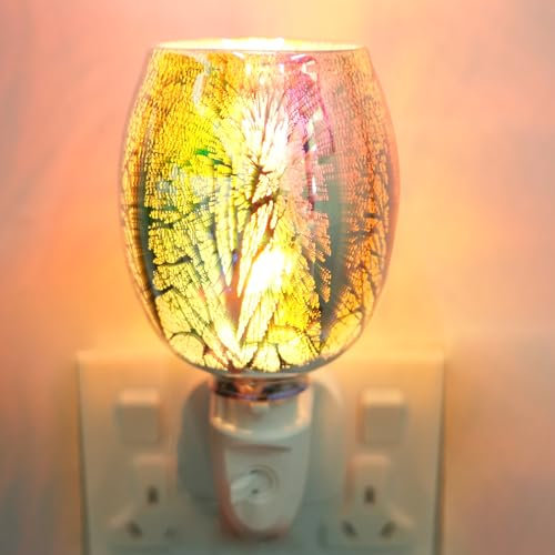 FOGAWA Plug in Wax Melt Burners Electric Wax Burner Glass Electric Oil Burner Fragrance Candle Wax Warmer Night Light Aroma Lamp for Home Office Bedroom Living Room Bathroom Decor Gifts - Forest