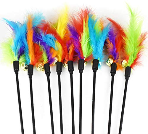 Btgghytr Interactive Cat Teaser Stick Cat Feather Teaser Toy Cat Wand Toy Interactive Cat Teaser Toy Wand For Cats（1pc）