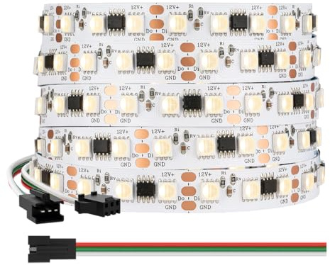 BTF-LIGHTING WS2814 RGBW 4-i-1 IC adresserbar LED-remsa 5050SMD RGB+varmvit 4-i-1 5M 84 LEDs/m DC 12 V vit PCB IP30 ej vattentät Dreamcolor för inomhusdekoration gör-det-själv-projekt (endast ränder)
