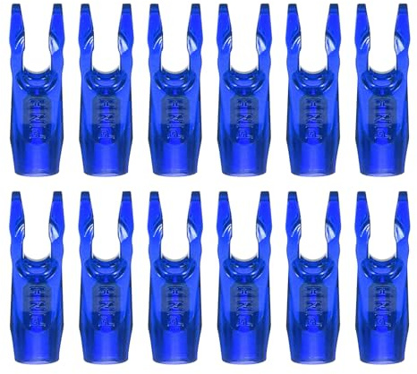 PATIKIL Encoches de Flèche de Tir à l'arc 3,2 mm Id, 12 Pcs Encoches en Plastique à Coller sur l'arbre de Flèche Accessoire de Queue de Flèche de Remplacement, Bleu