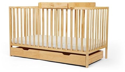 Ickle Bubba Hartley Classic 2-Piece Nursery Furniture Set – Adjustable Height, Under Drawer & Cot Top Changer, Suitable from Birth to 3 Years (Pine, 2 Piece Set)