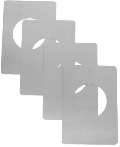 CANIGHT 4pcs Cylinder Double Plate for Wooden Cover Plate Strike Filler Silver