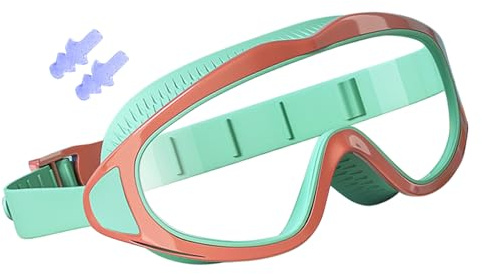 Holdes Occhiali da nuoto per bambini | Occhiali da immersione con tappi per le orecchie impermeabili,Antiappannamento e Densità Occhialini da nuoto con visione grandangolare per sport acquatici