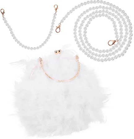 Gatuida Bolso Cruzado de Felpa para Mujer con Cadena de Perlas Diseño Duradero y Capacidad Media Bandolera y Elegante para Diario y Combinaciones de Moda