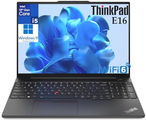 Lenovo ThinkPad E16 Business Laptop Computer, 16GB DDR4 RAM, 512GB PCIe SSD, 13ª generación Intel 10-Core i5-1335U (Beat i7-1255U), 16 pulgadas FHD+, WiFi 6, Bluetooth, Thunderbolt 4, HDMI, cámara web