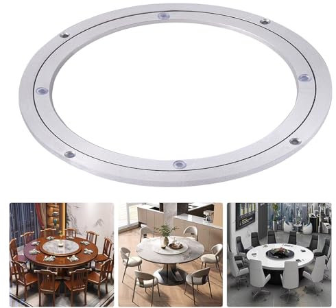 Rodamientos de la placa giratoria de aleación de aluminio Rodamientos de servicio pesado Placa giratoria para restaurante Mesa de comedor Decoraciones para pasteles Soporte para monitor de TV(10 inch)